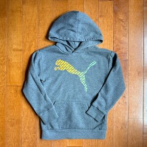 Gently worn gray color Puma hooded sweatshirt. Size 7.